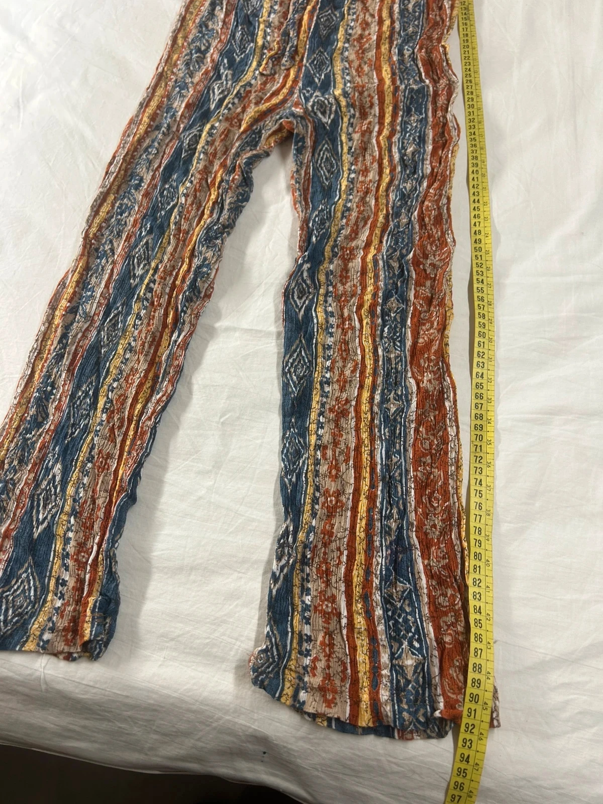 Multicolor street games lady line vintage striped pants 100% viscose size 38 – photo 4